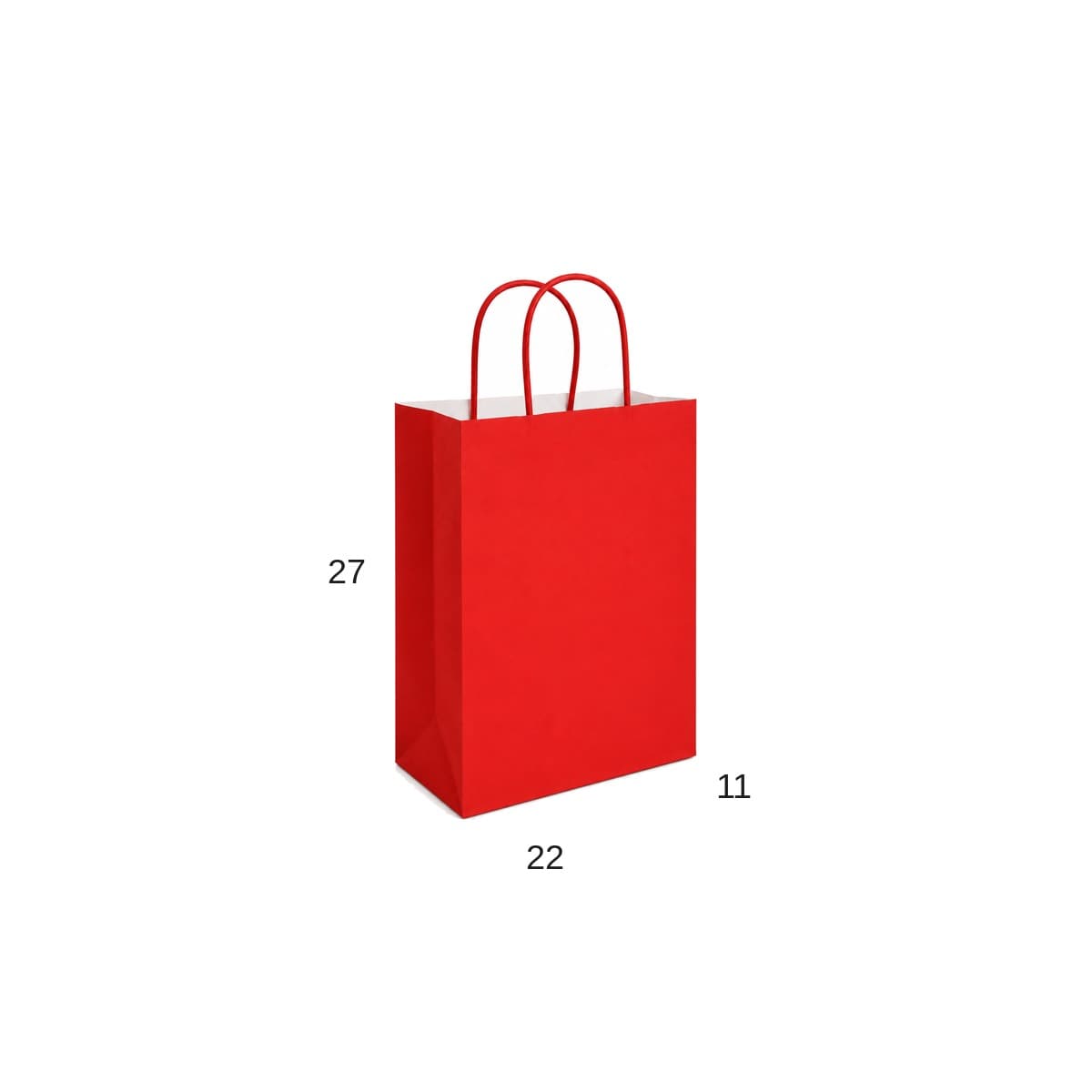 أكياس هدايا ورقية لون أحمر - مقاس 22×11×27 سم - للأعراس والمناسبات بالجملة - 200 حبة بالكرتون