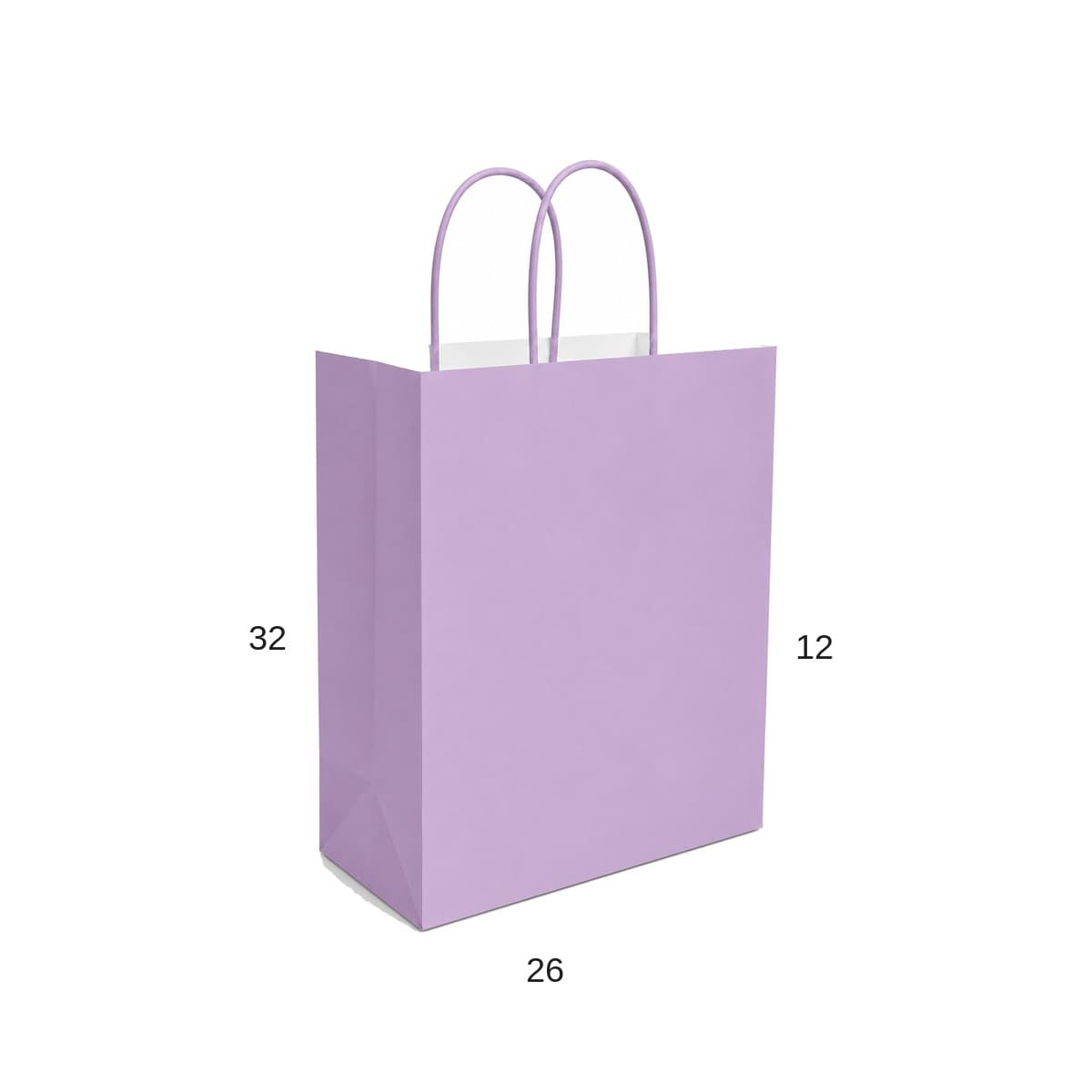 اكياس ملونه ورقية لون أرجواني - مقاس 26×12×32 سم - للأعراس والتوزيعات بالجملة - 200 حبة بالكرتون